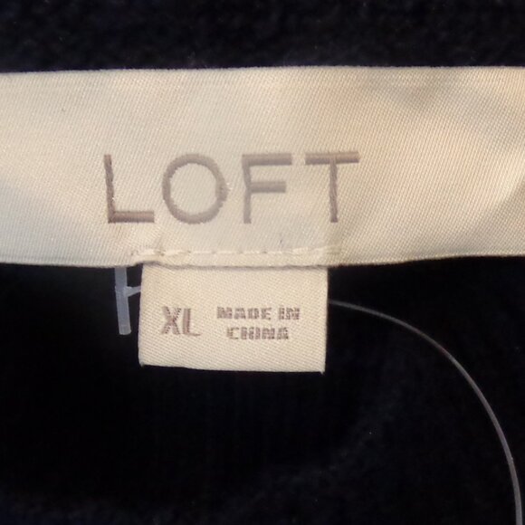 NWT Loft *Size XL  Navy and Baby Blue Striped Sweater - Picture 10 of 10